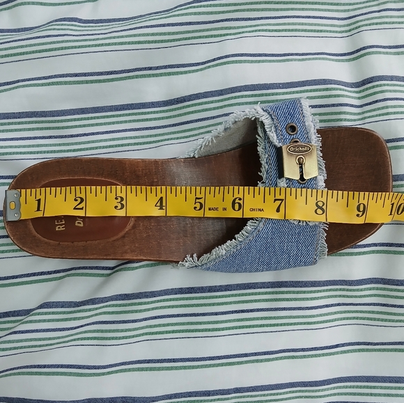 Re/done X Dr. Scholl's Buckled Clog Denim Sandals - Picture 7 of 7